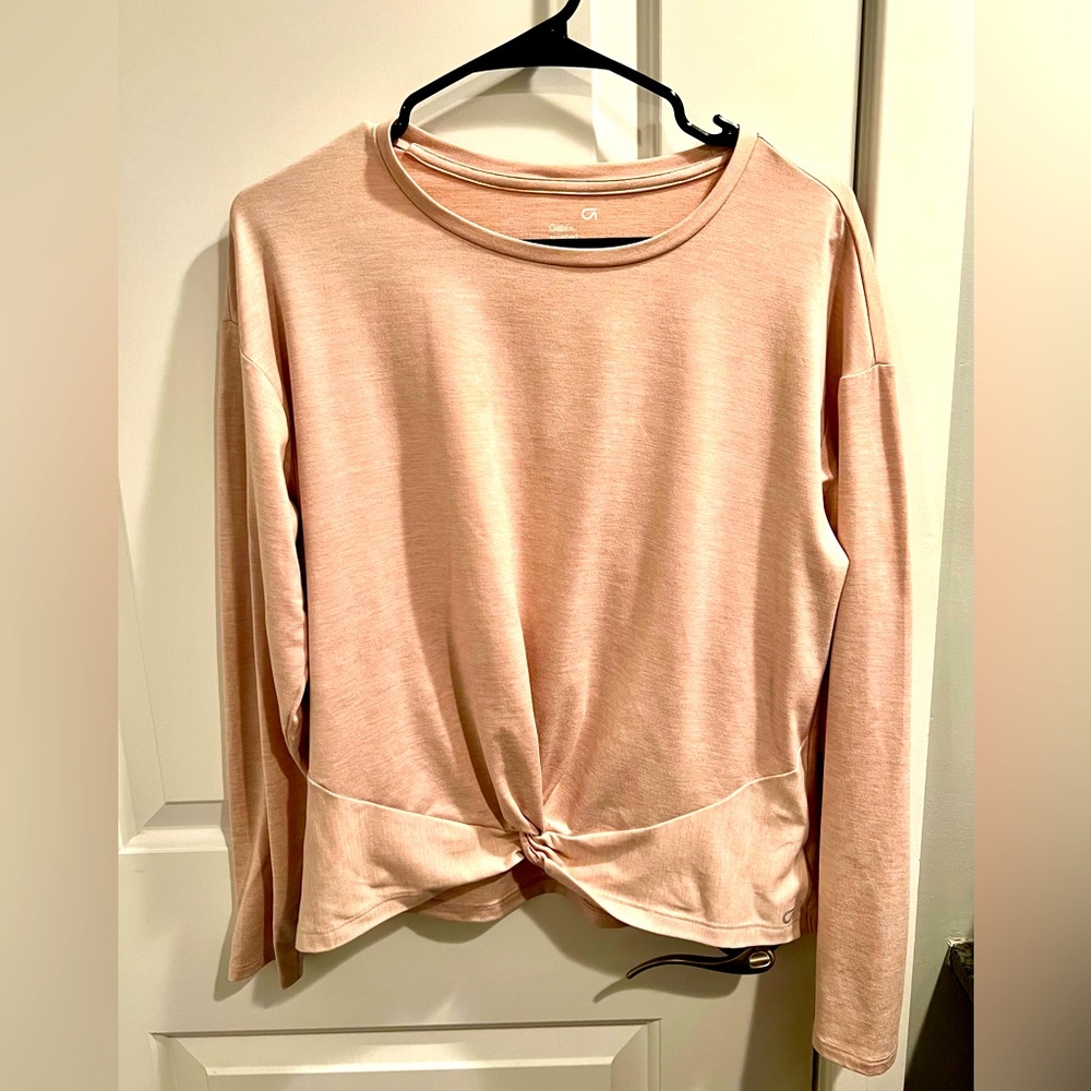 🌟GAP FIT Brushed Tech Jersey with twist front-Pink-Size Medium